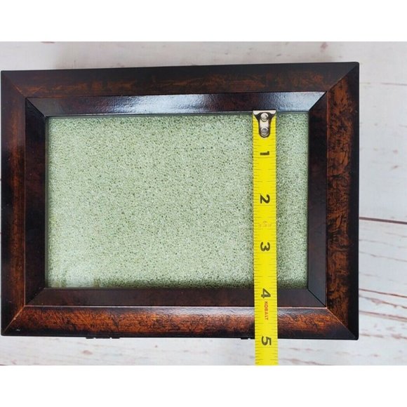 Elegant Expresso Brown Velvet Interior Picture Frame Sectional Jewelry Box - Picture 11 of 12